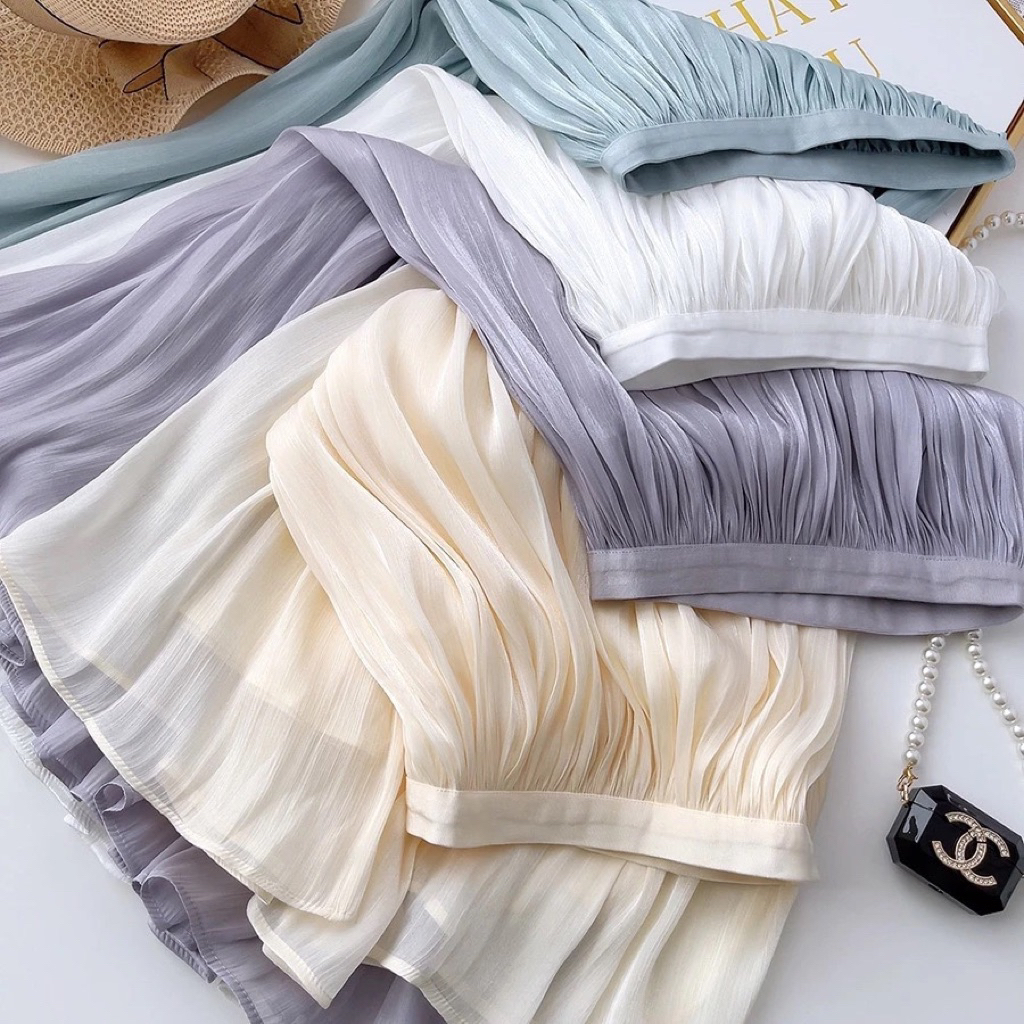 Wanita Rok Midi A-line / Pensil / Plisket Rok Korean Style Rok Trendy Tersedia Banyak Warna - Gambar 4
