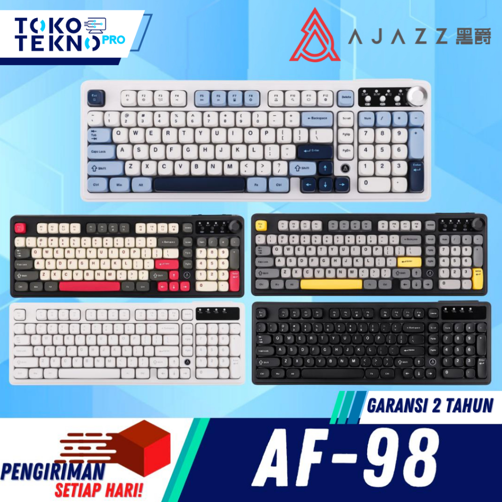 Ajazz AF98 / AF-98 Wired Mechanical Feel Membrane Keyboard Office RGB Mixed Light