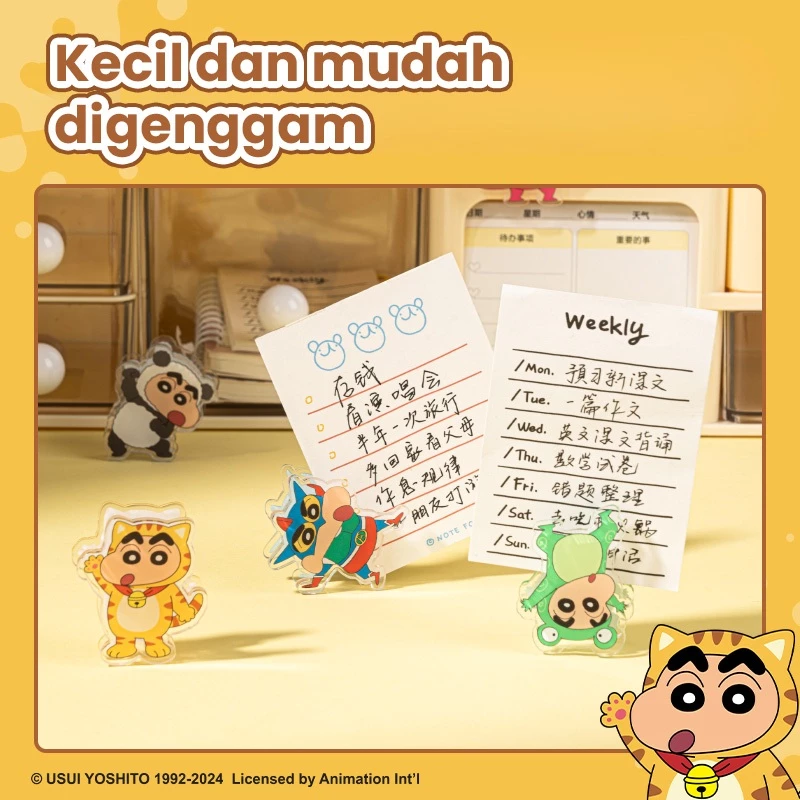 Deli x Sinchan Jepitan Kertas / Binder Clip Akrilik Motif Lucu LB401 - Gambar 4