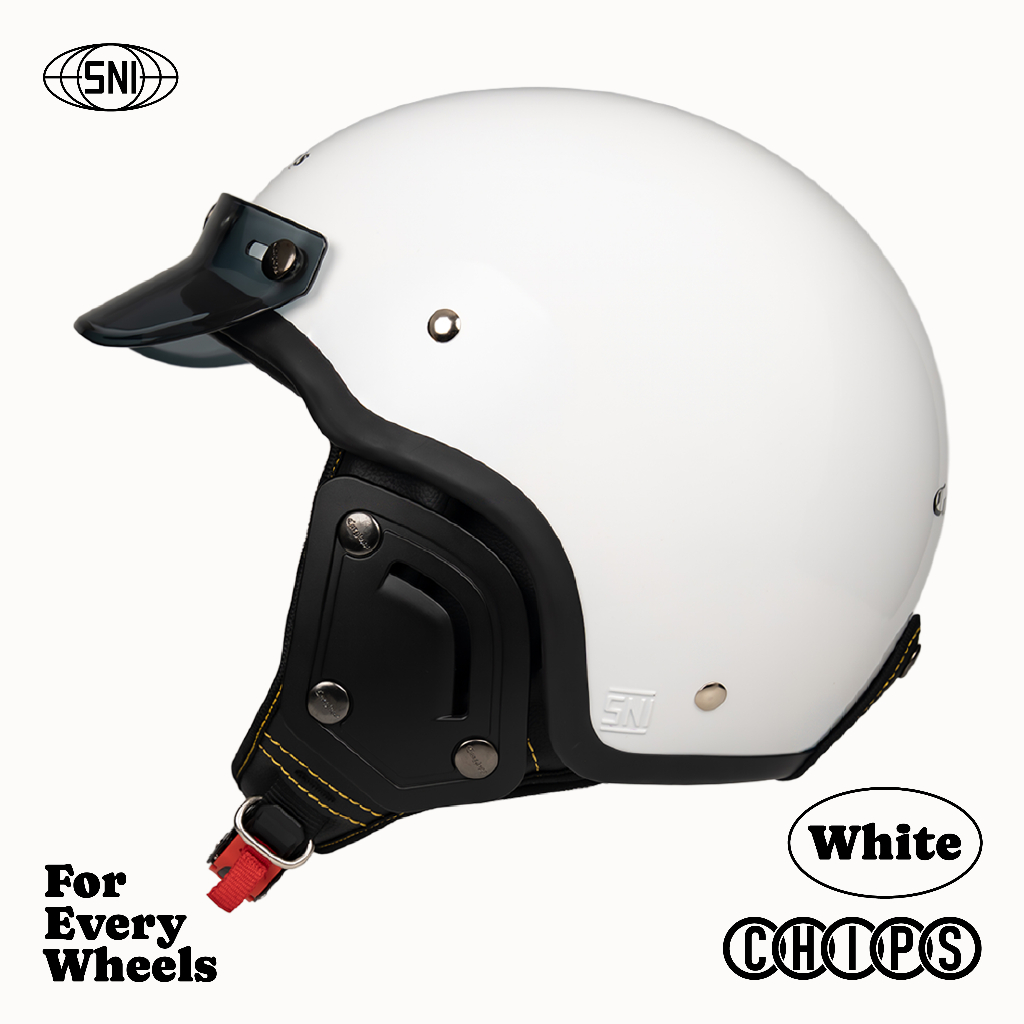 Cargloss CFS Chips Retro Helm Half Face - White