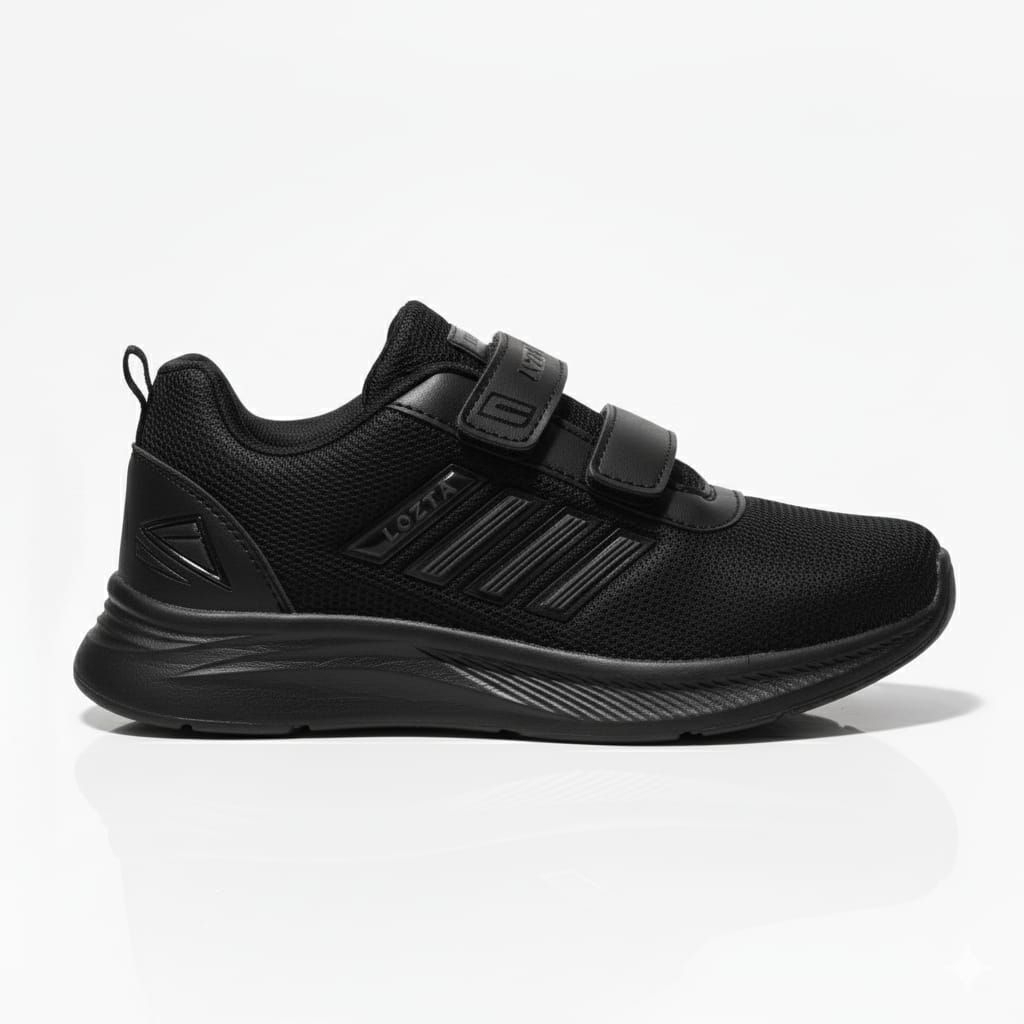 LOZTA Sepatu Anak Terbaru Sepatu Sekolah Black White 01 Series - Gambar 3