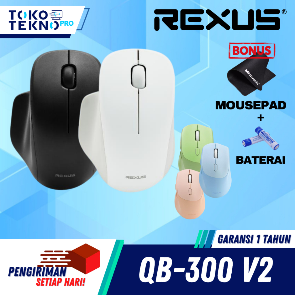 Rexus QB300 / QB-300 V2 Mouse Office Wireless Bluetooth Dual Mode Type C