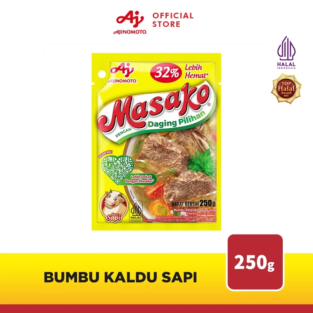 MASAKOÂ® Bumbu Kaldu Sapi Penyedap Rasa 250G (1pc) - Dibuat Dengan Daging Sapi Asli Dan Rempah Pilihan