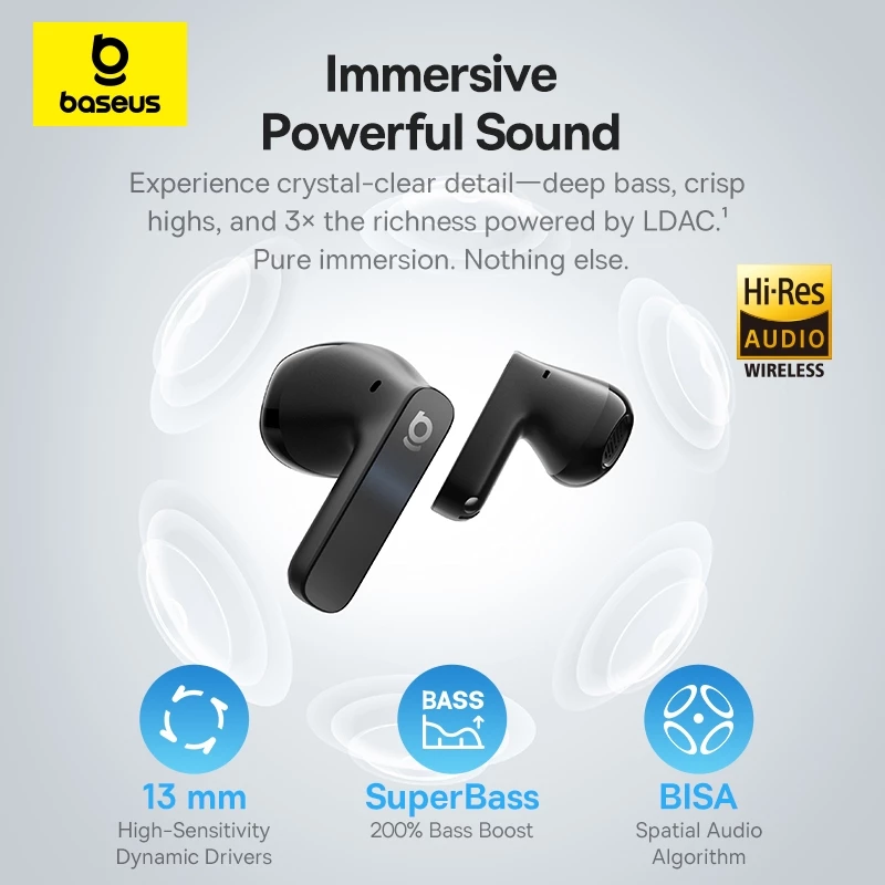 [Brand Membership] Baseus Bass BS1 NC ANC Semi-in-Ear True Wireless Earbuds - Gambar 3