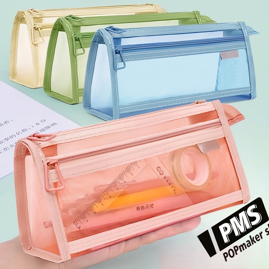POPmaker Tas Pensil 2 Lapis Transparan Serbaguna