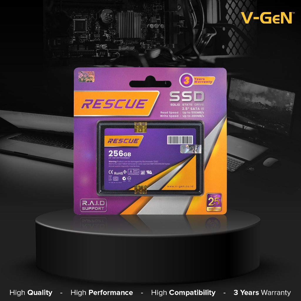 V-GEN SSD 128GB 256GB 512GB 1TB RESCUE SATA3 2.5" Solid State Drive 128 256 512 GB 1 TB VGEN - Gambar 4