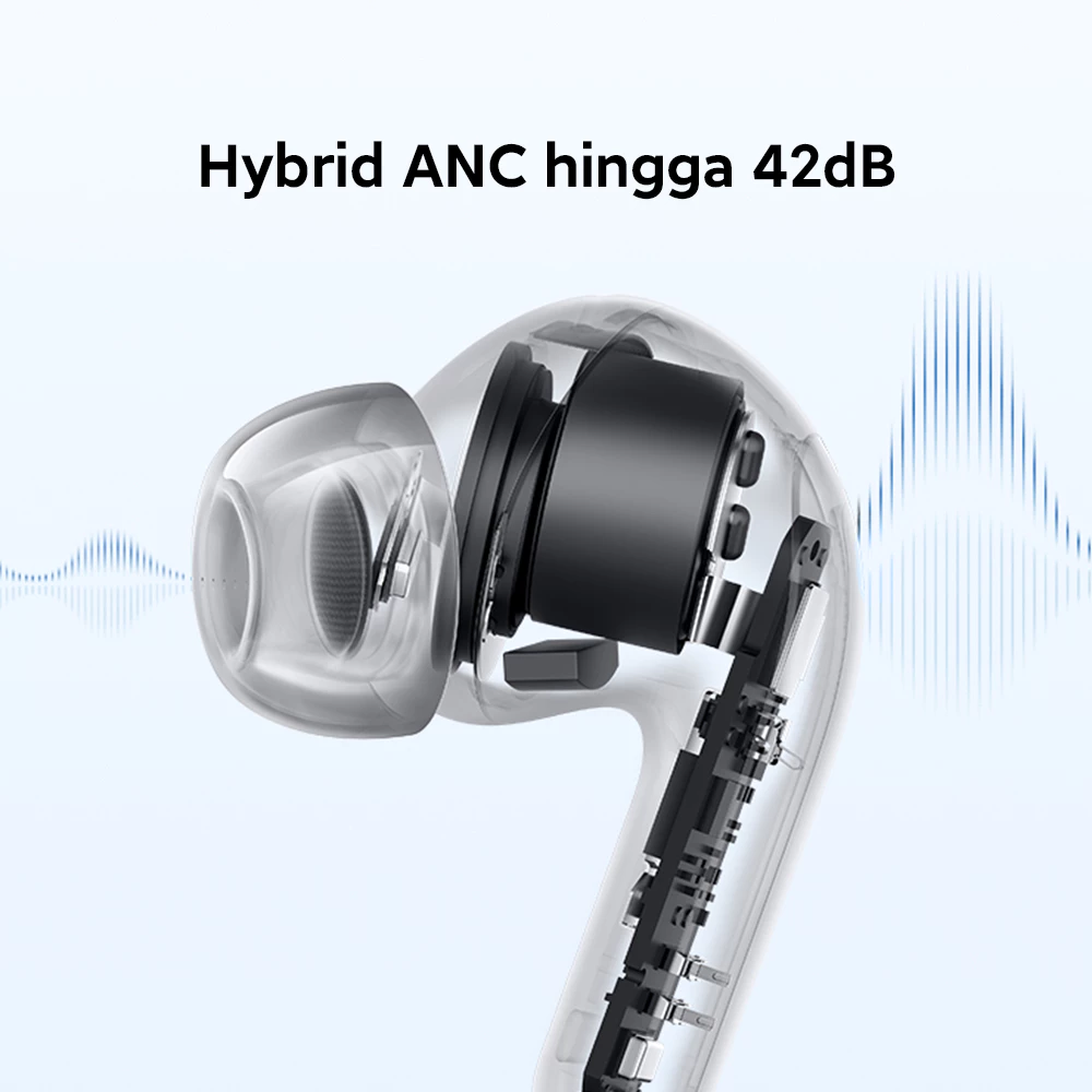 Xiaomi Redmi Buds 8 Lite | Hybrid ANC hingga 42dB | Driver 12,4mm berkualitas tinggi | Dual mikrofon untuk panggilan suara jernih | Baterai tahan hingga 36 jam | Headset Bluetooth [Xiaomi Official Store] - Gambar 3