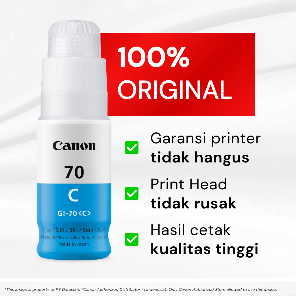 FixPrint 100% ORIGINAL Tinta Canon GI 70 Cyan - Printer G5070 G6070 G7070 - Gambar 2