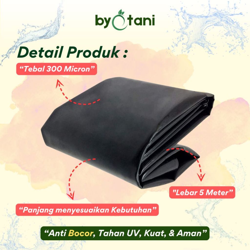 Plastik HDPE Geomembrane Tebal 300 Micron Lebar 5 Meter