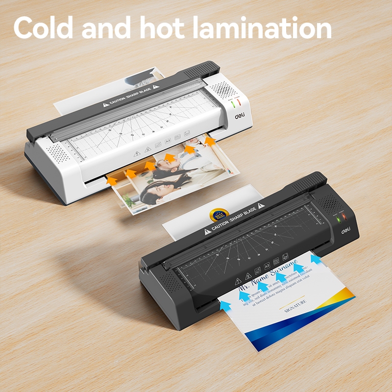 Deli Laminator Mesin Laminating 6 in 1 / A3 / F4 / A4 80-125 Mic Laminasi Hot dan Cold Foto Dokumen - GRATIS Aksesoris dan Plastik ET113 - Gambar 2