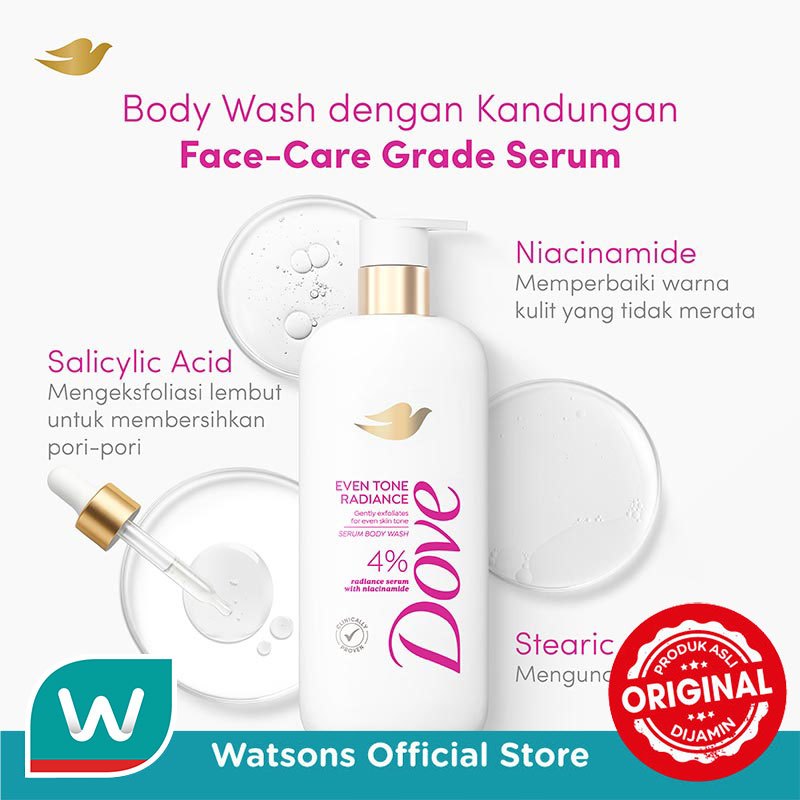 [NEW!] Dove Advanced Serum Even Tone Radiance Body Wash - Sabun Mandi Cair untuk Mengangkat Sel Kulit Mati 300g - Gambar 3
