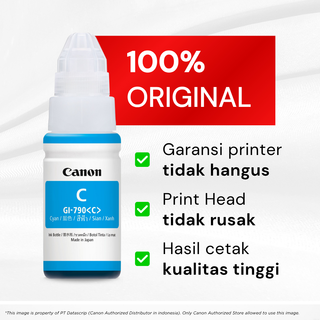 FixPrint 100% ORIGINAL Tinta Canon GI 790 Cyan - Printer G1010 G2010 G3010 G4010 - Gambar 2