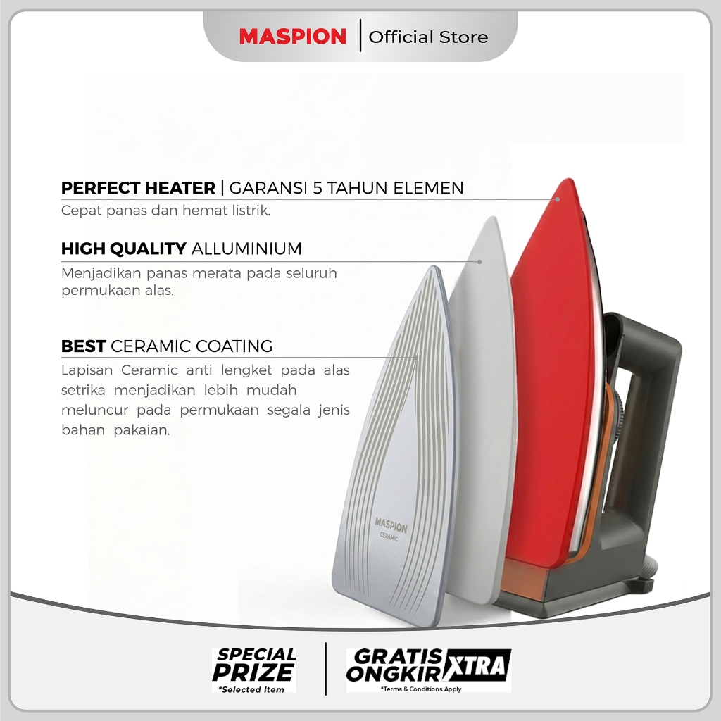 Maspion Setrika Automatic Iron HA-110 Ceramic Coating - Gambar 2