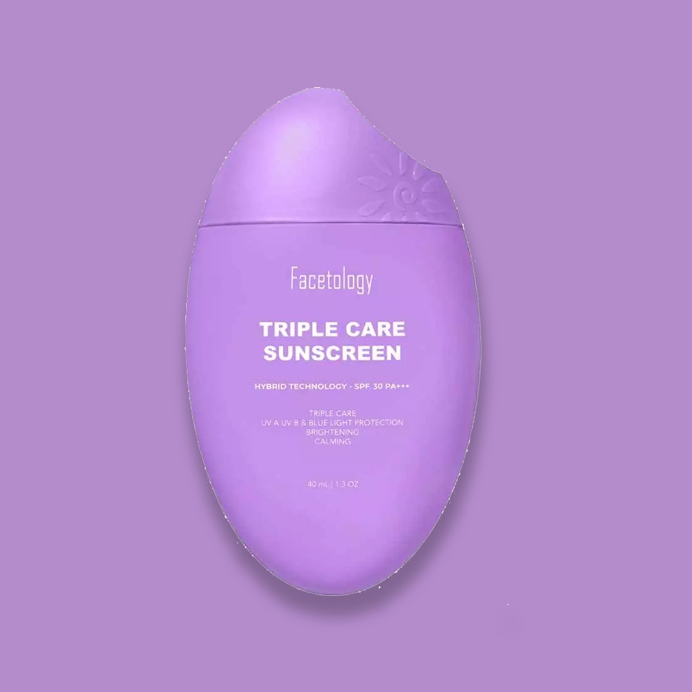 Facetology Triple Care Sunscreen SPF 30 PA+++ 30 ml / Merah Jingga Official - Gambar 3