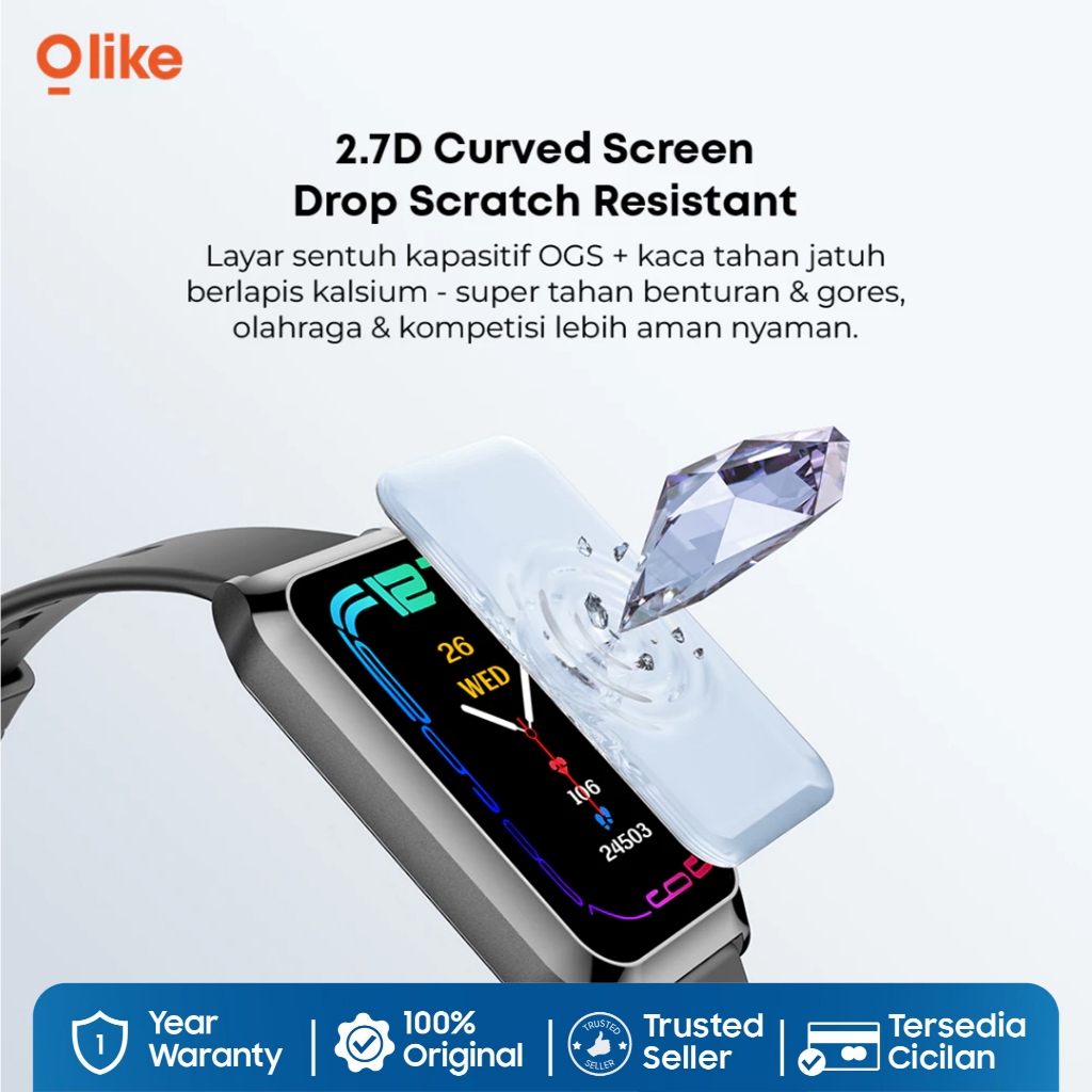 Olike Smart Band Active Sport B3 Screen 2.7D Curved 3ATM Waterproof 20 Day Battery Life / Smart Band Health - Gambar 4