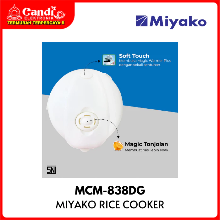 MIYAKO Rice Cooker 2,2 Liter Magic Warmer Plus Non Stick MCM-838DG - Gambar 3