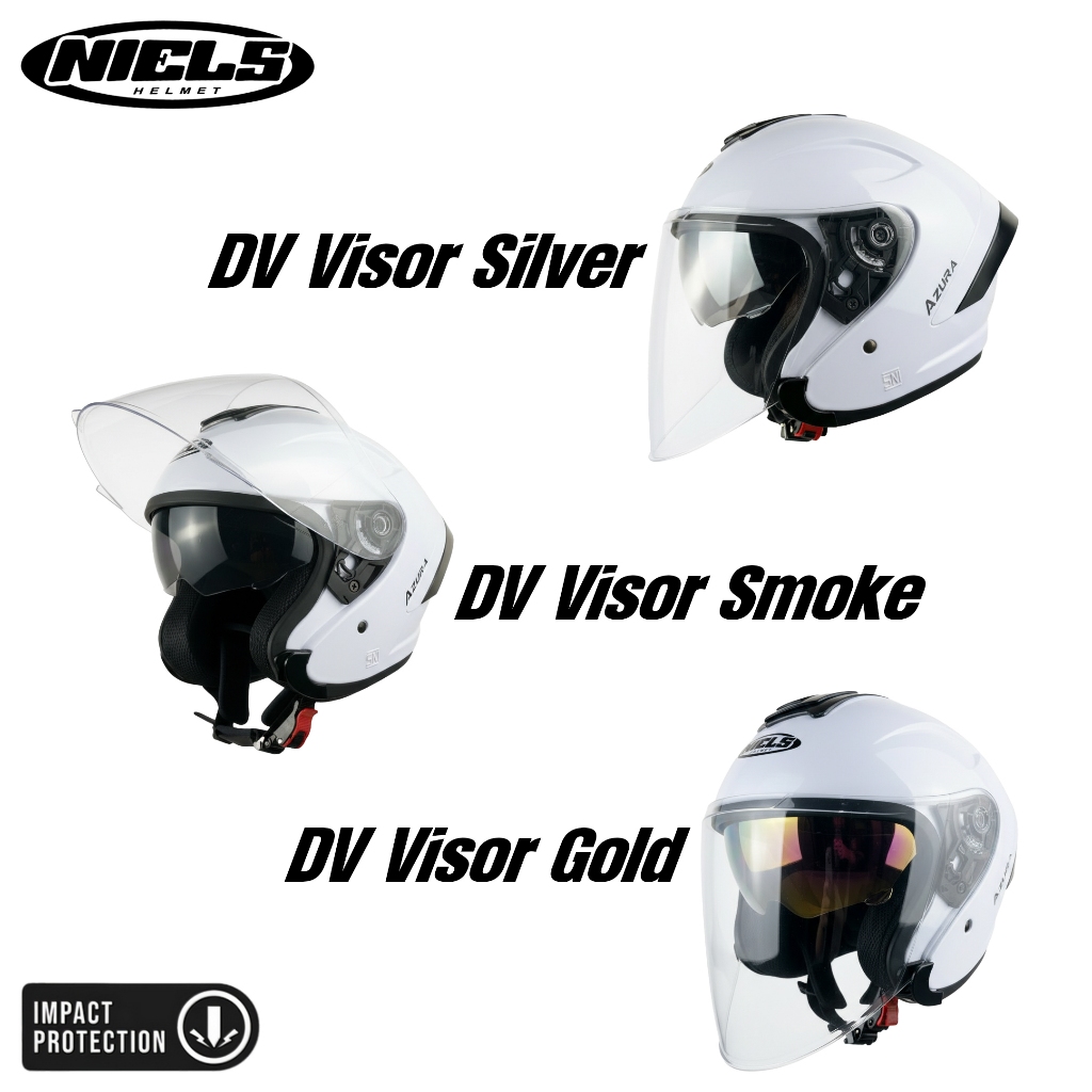 NIELS - Helm Half Face Azura Double Visor Dewasa SNI Motorcycle - Gambar 2