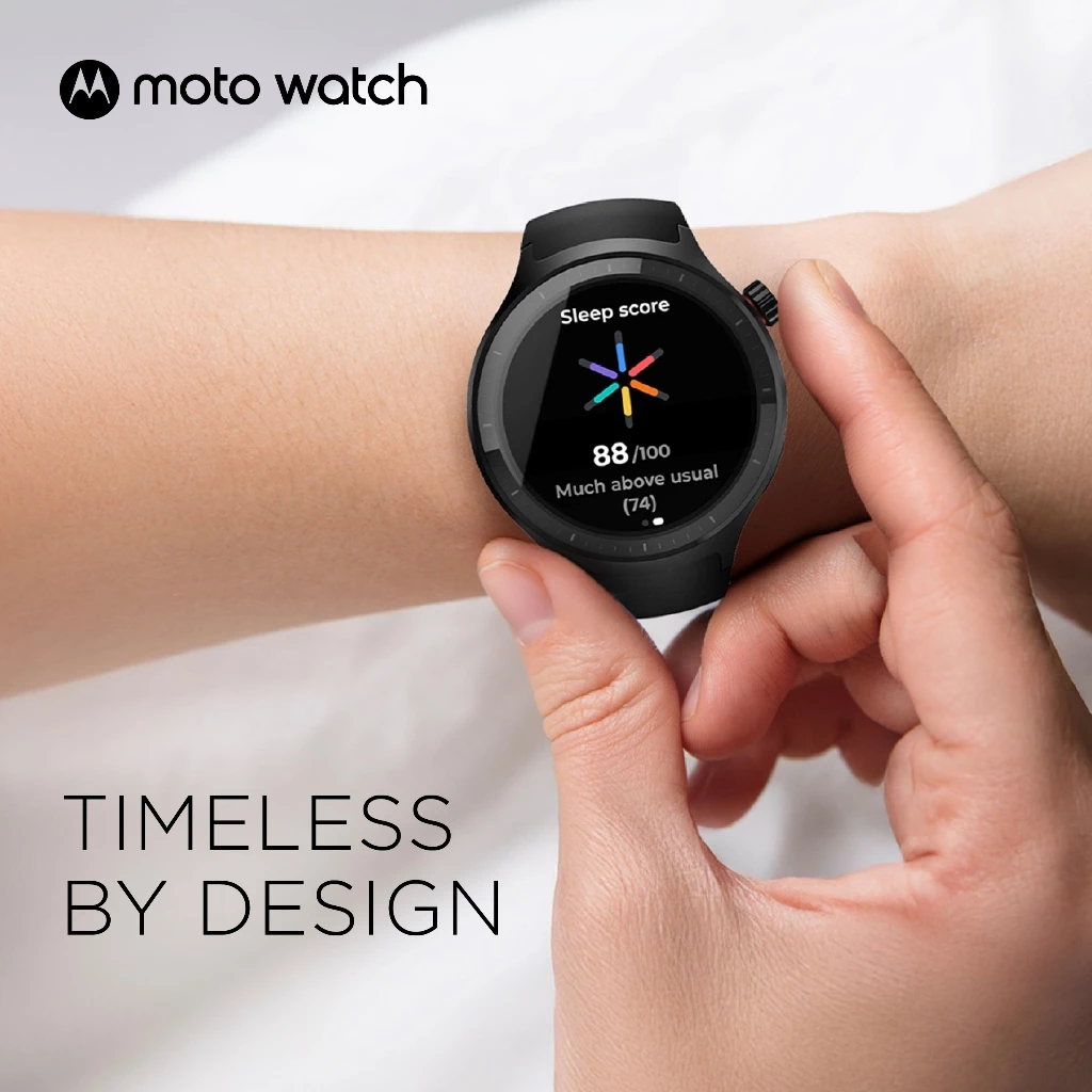 Moto Watch 1.4" OLED Display AOD - Dual Frequency GPS - 47mm - Built-in Mic & Speaker - powered by Polar - 13 days Battery - Stainless Steel Frame - GorillaGlass3 - 1ATM Underwater Protection - Gambar 2