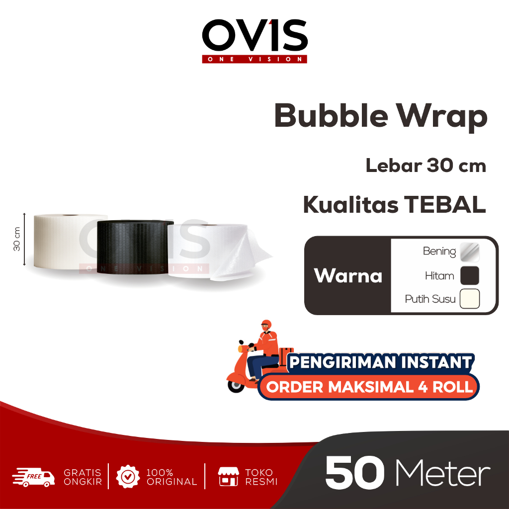 Plastik Bubble Wrap OVIS Premium 30 cm x 50 m