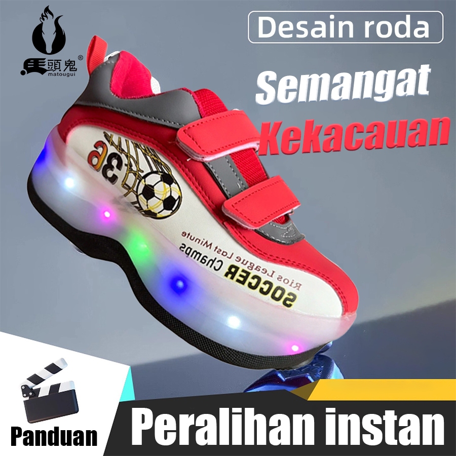 MATOUGUI-sepatu roda/sepatu roda Oxelo/lampu kedip/tidak licin/anti goyang/lnline skate/star/ukuran dapat disesuaikan/gaya bajaj/mode skateboard - Gambar 4