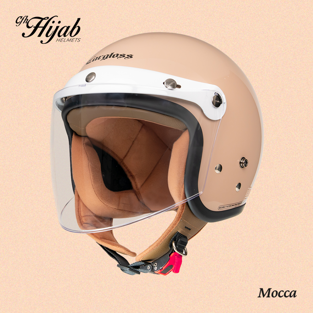 Cargloss CFH Hijab Retro Helm Half Face - Mocca