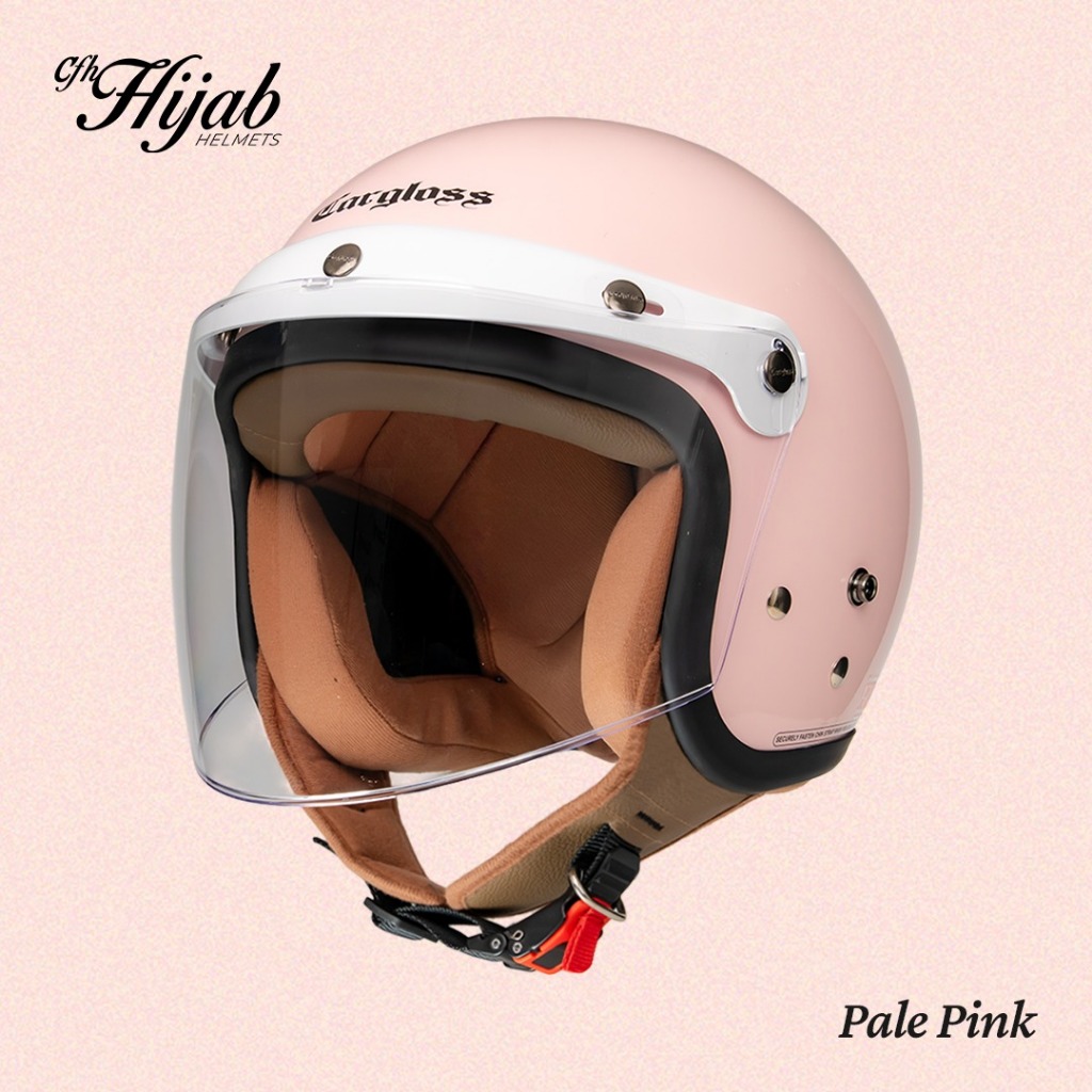 Cargloss CFH Hijab Retro Helm Half Face - Pale Pink