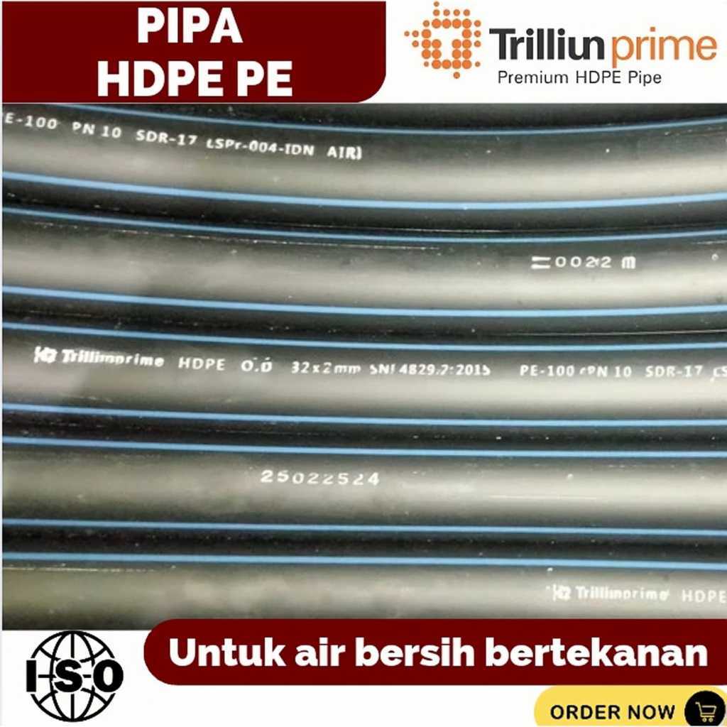 Pipa HDPE 20mm 1/2" inch PN 10 Merek Trilliun Selang Pipa HDPE Pipa Air Irigasi ROLL