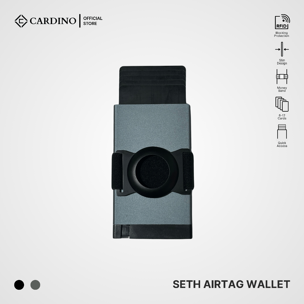 Cardino Seth Airtag Wallet | Grey Grey | RFID Card holder Men's and ...