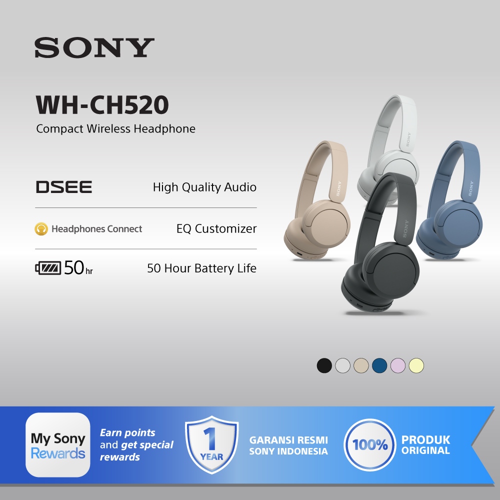 SONY WH-CH520 On Ear Wireless Headphone / CH520 / CH-520