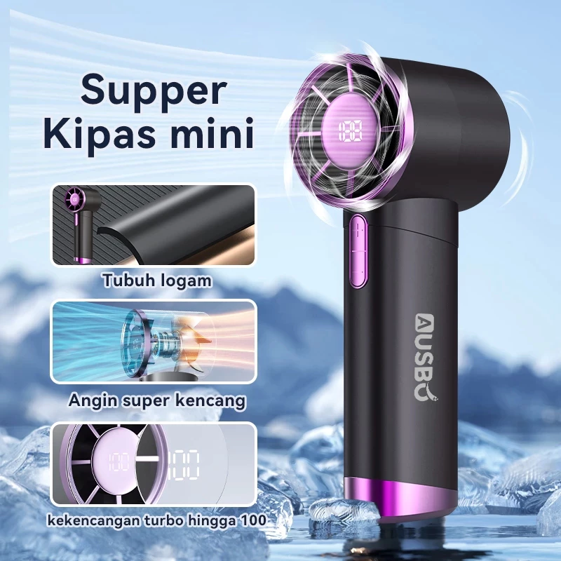 Kipas Angin 120 Gear Wind Tampilan Digital LED 5 Speeds Adjustable Foldable Neck Hanging Kipas - Gambar 4
