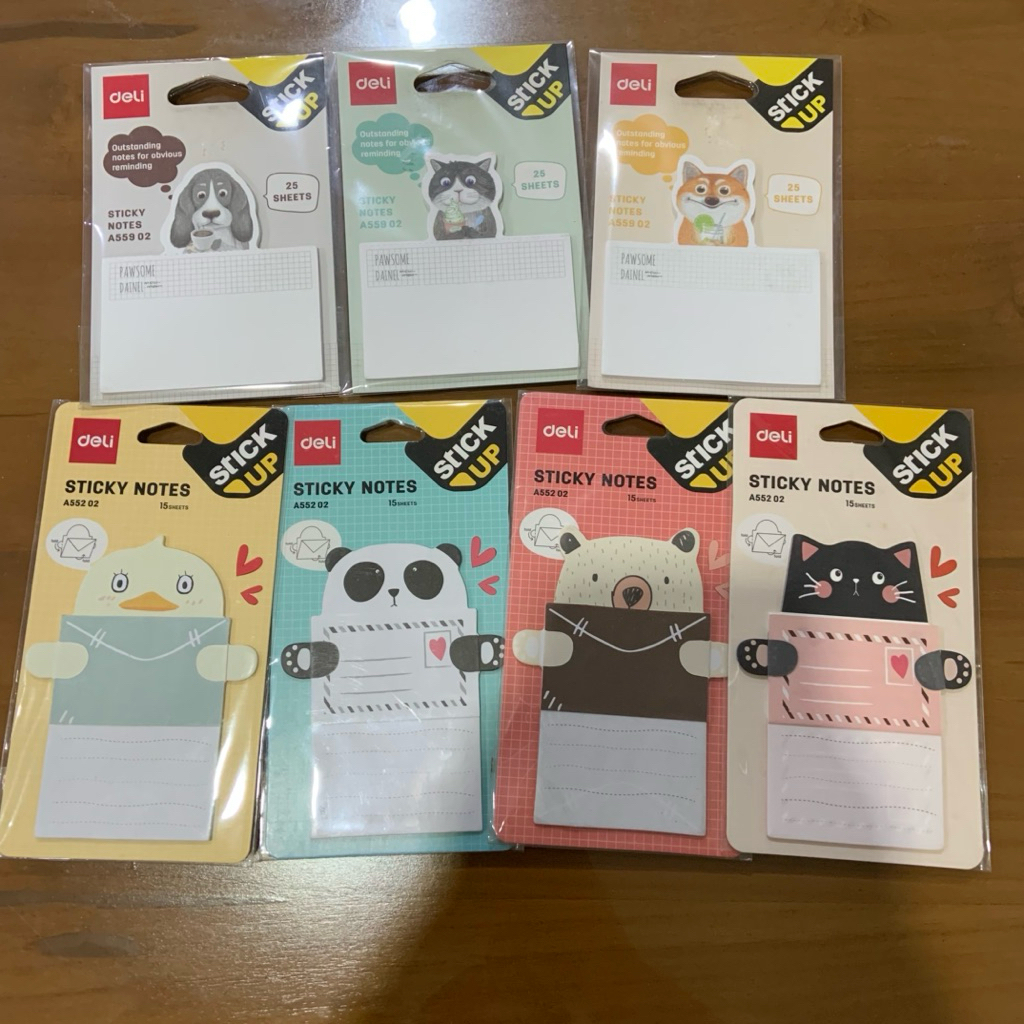 DELI STICKY Notes POST IT Animal/ Foldable Animal Letter Dog Cat Duck ...