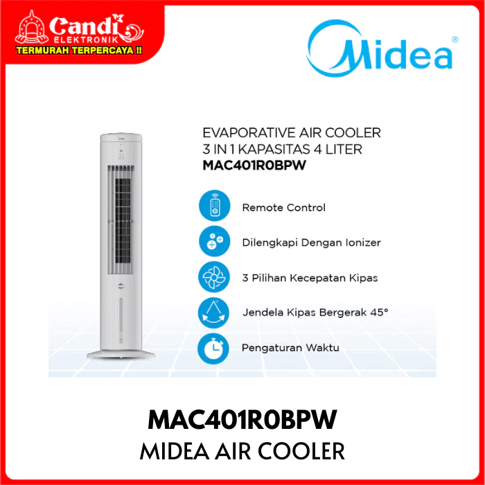 MIDEA Chillmax Tower Fan Cooler 4 Liter MAC401R0BPW - Gambar 4