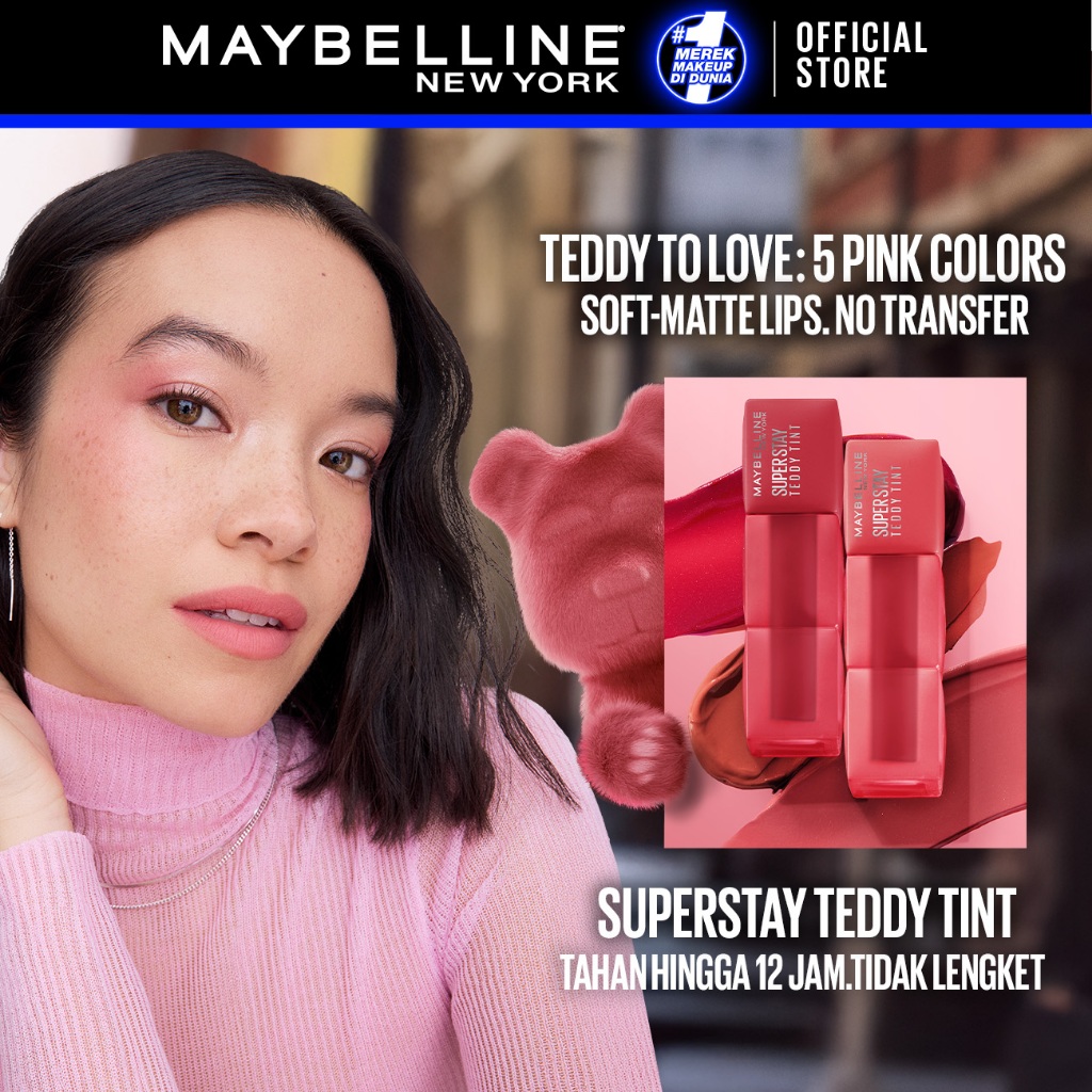Maybelline Superstay Teddy Tint 5 mL - Teddy Soft Matte Tahan 12 Jam Lipstick Lipcream Lipstik Perfect Lip Tint - Gambar 3