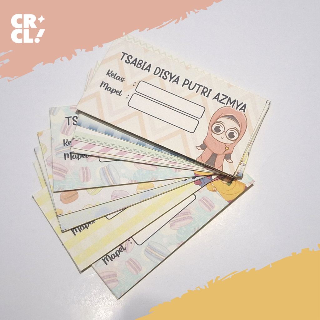 Custom Children's Name Label Stickers | Cute Hijab Character School ...