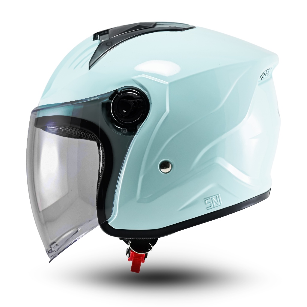 Helm Bipplast Voltix Helem Cewek Cowok Keren SNI Half Face Kekinian Visor Smoke - Gambar 2
