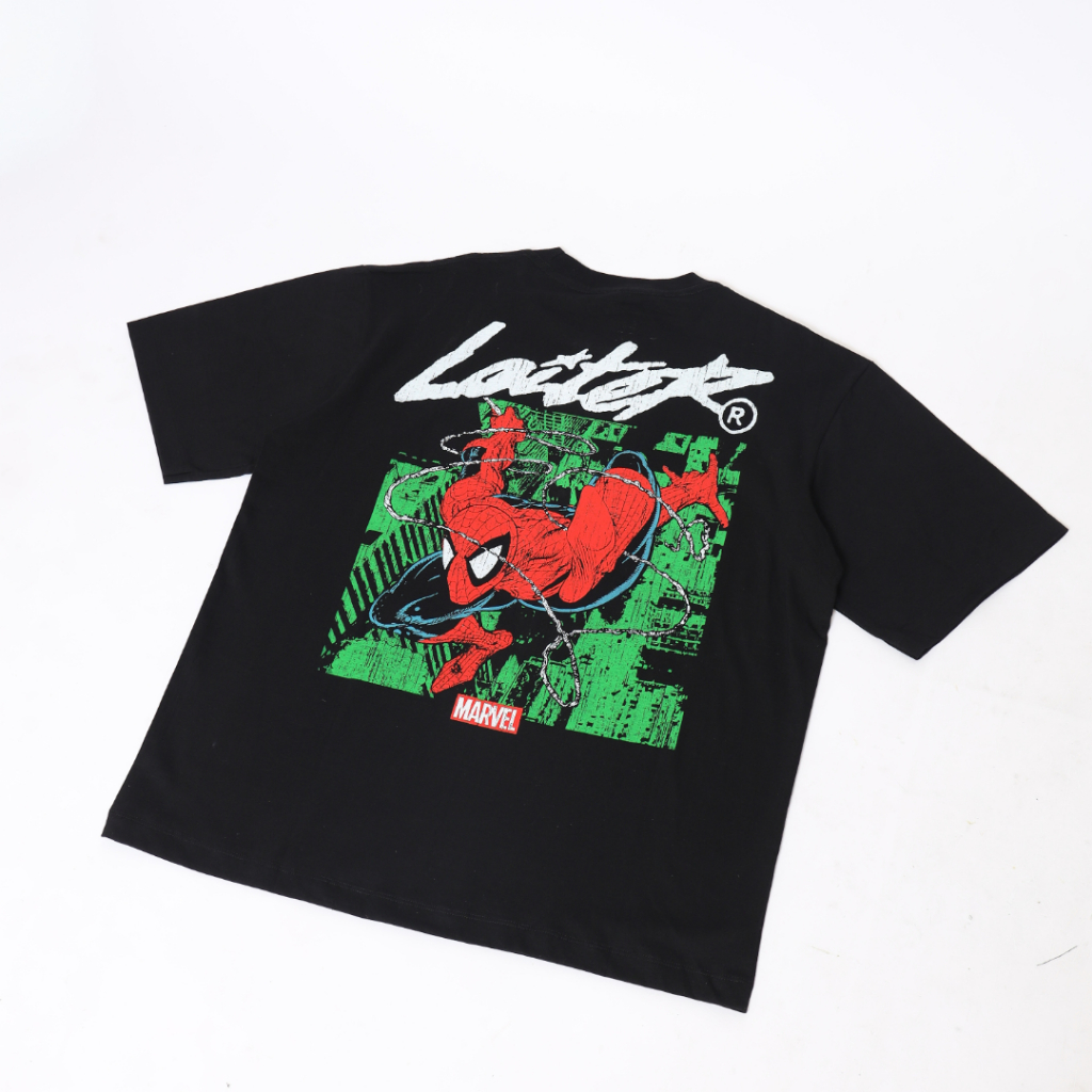 GENZ Kaos Oversize SPIDERMAN - T ShirtVintage Spiderman Black Cotton Combed 20s Premium Super Lembut foto 4