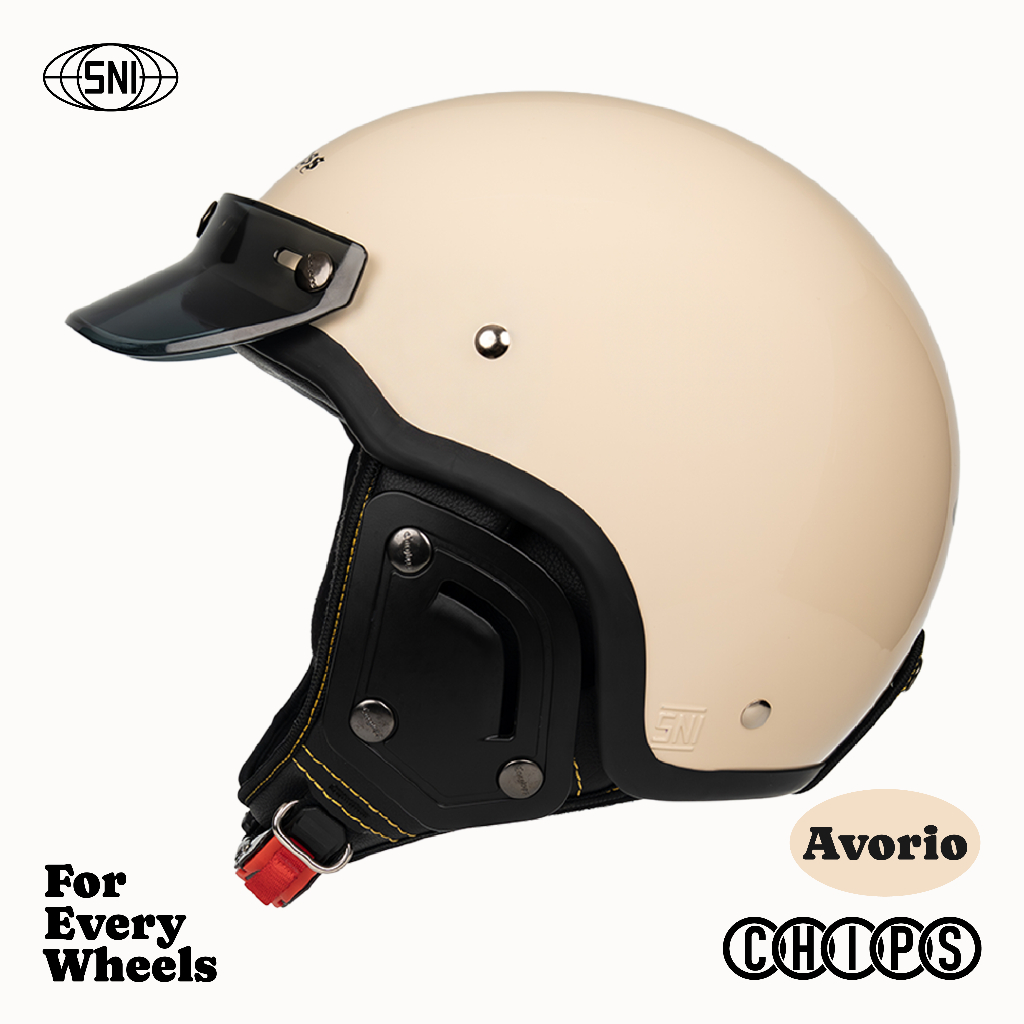 Cargloss CFS Chips Retro Helm Half Face - Avorio