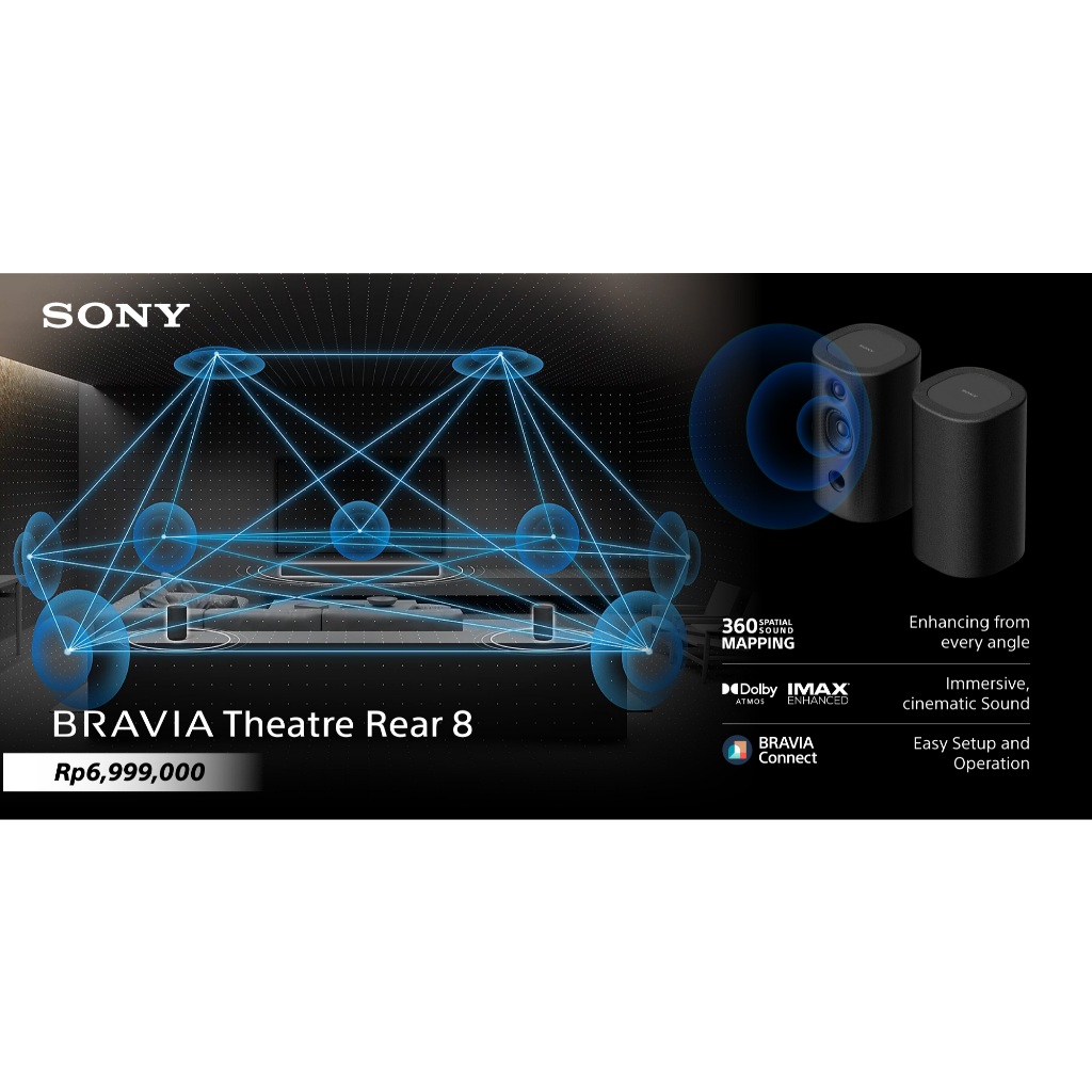 Sony BRAVIA Theatre Rear 8 SA-RS8 – Wireless Rear Speaker 100W / Surround Sound Cinema - Gambar 3