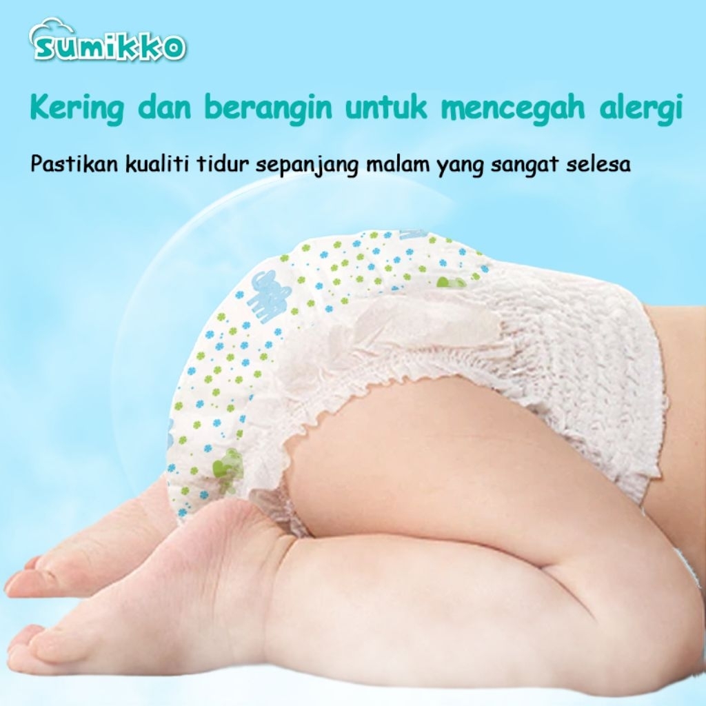 SUMIKKO Pants Popok S-XXXL S50 M50 L50 XL50 XXL50 XXXL50 TAPE PEREKAT Baby Popok Bayi Sekali Pakai Jumbo Pack - Gambar 4