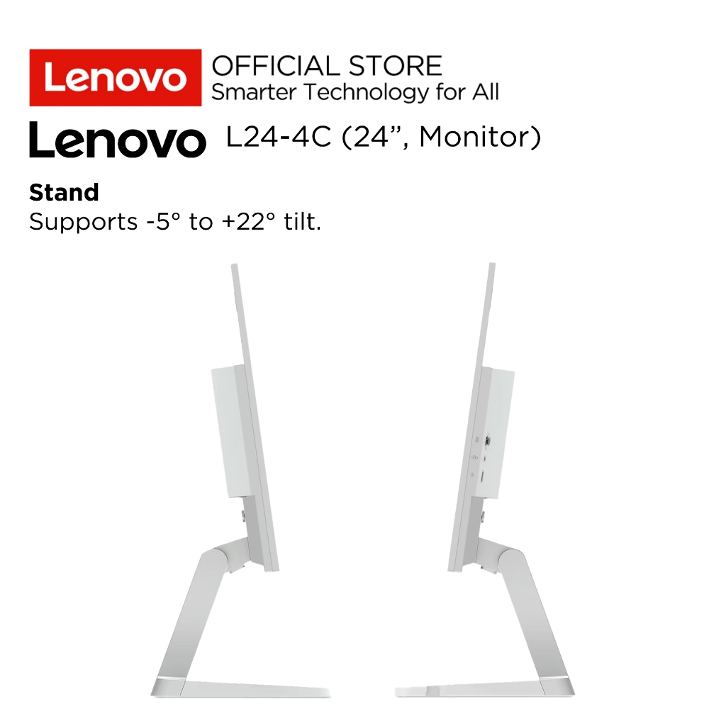 Lenovo Monitor L24-4C 67DDKAC6WW Cloud Grey 23.8" FHD IPS 144Hz 99% sRGB Antiglare 4-side Ultra Thin Integrated Speakers Tilt VESA HDMI Cable 3Y Pick-up & Repair L24-4C 24inch - Gambar 4