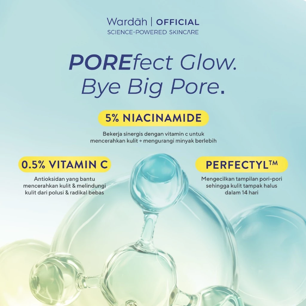 WARDAH Perfect Bright Perfectyl + Vitamin C Pore Perfecting C-Glow Serum - Micro Peeling Serum-Mencerahkan dan Menghaluskan kulit serta Mengecilkan Pori-Pori - Skincare - Gambar 3