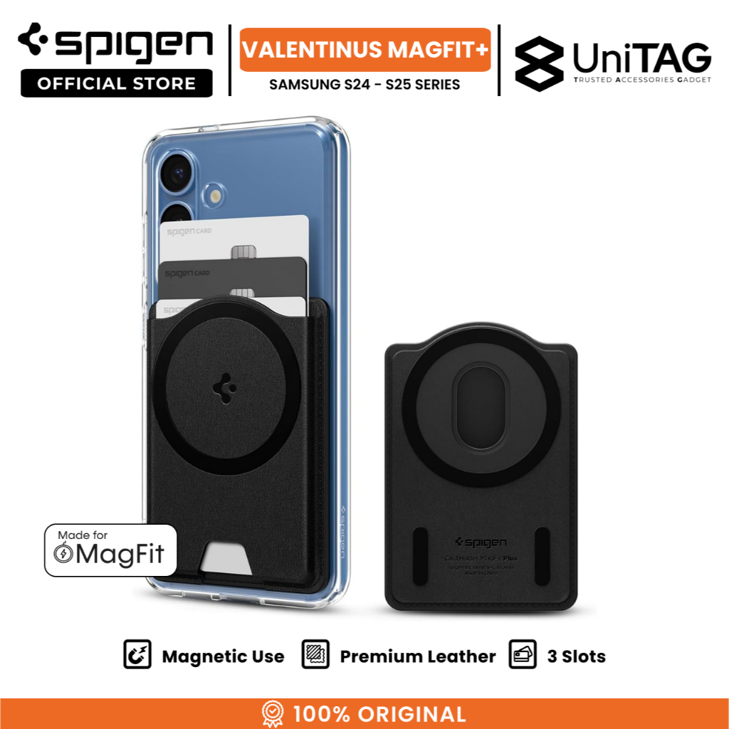 SPIGEN Card Holder for Samsung Galaxy S25 Series Valentinus MagFit+ Slim Leather Wallet Dompet Kartu Magsafe