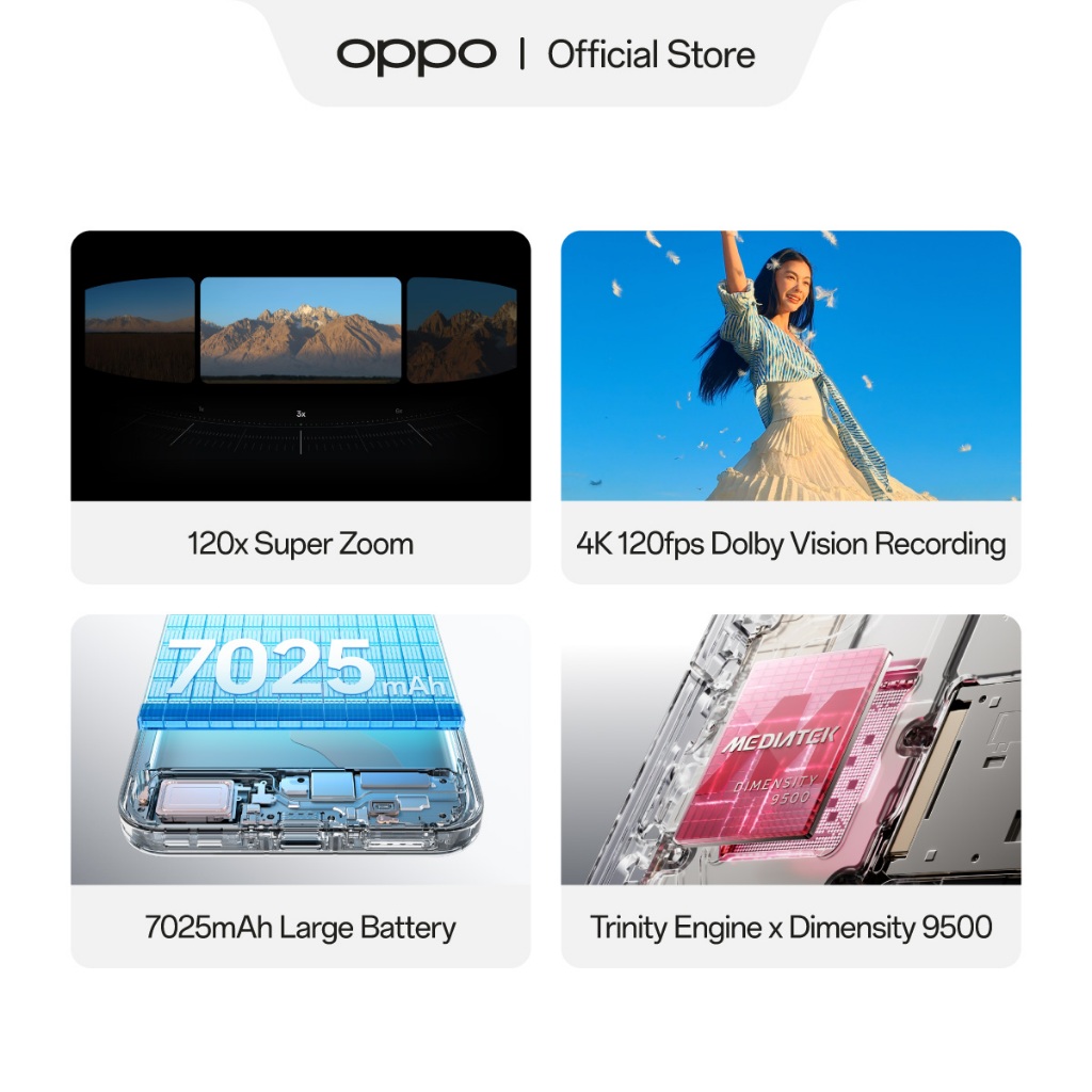 [NEW] OPPO Find X9 12GB+256GB & 16GB+512GB [Hasselblad Telephoto 120x Super Zoom, Baterai Ultra Besar 7025mAh 80W, Dimensity 9500] - Gambar 4