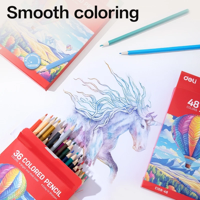 Deli Color Pencil / Pensil Warna 12/36/48 Warna EC108 - Gambar 3