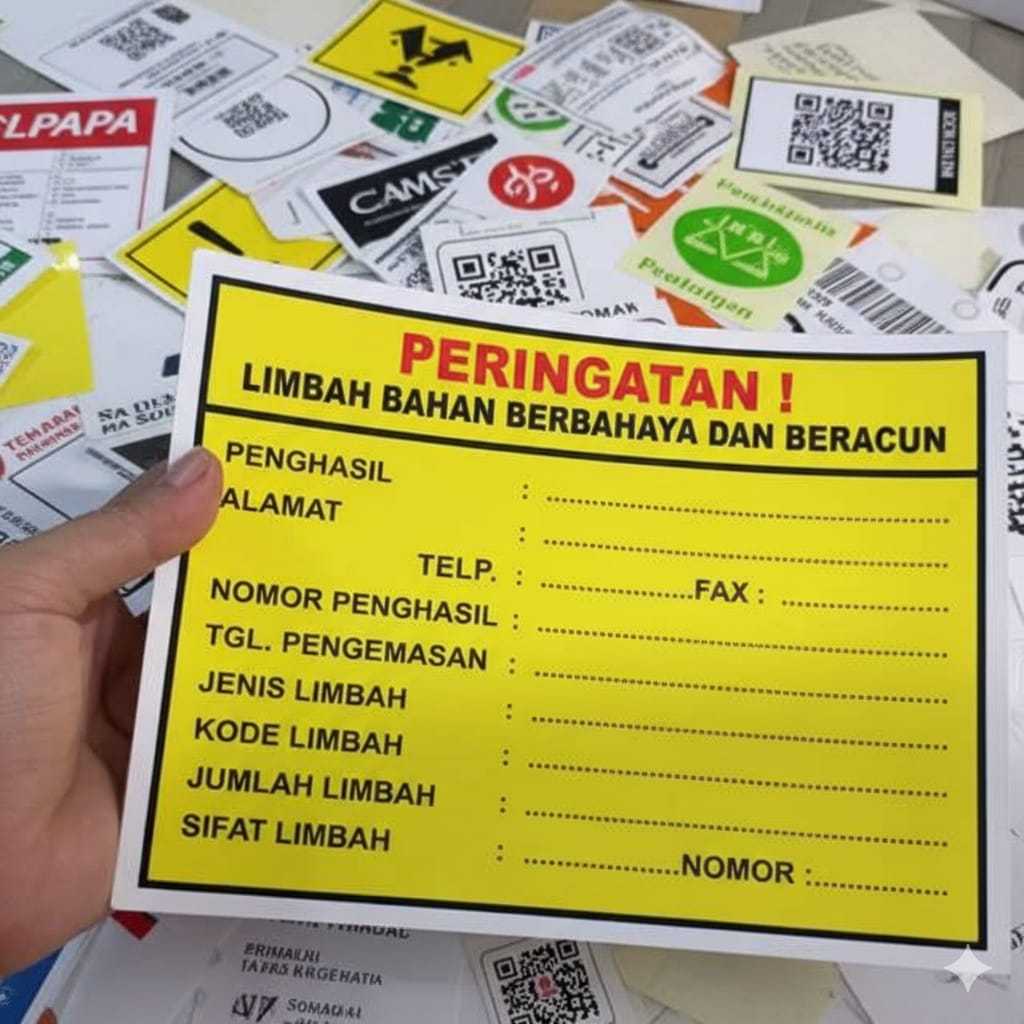 Waterproof Sticker, B3 Waste Label Sticker (Dangerous and Toxic ...