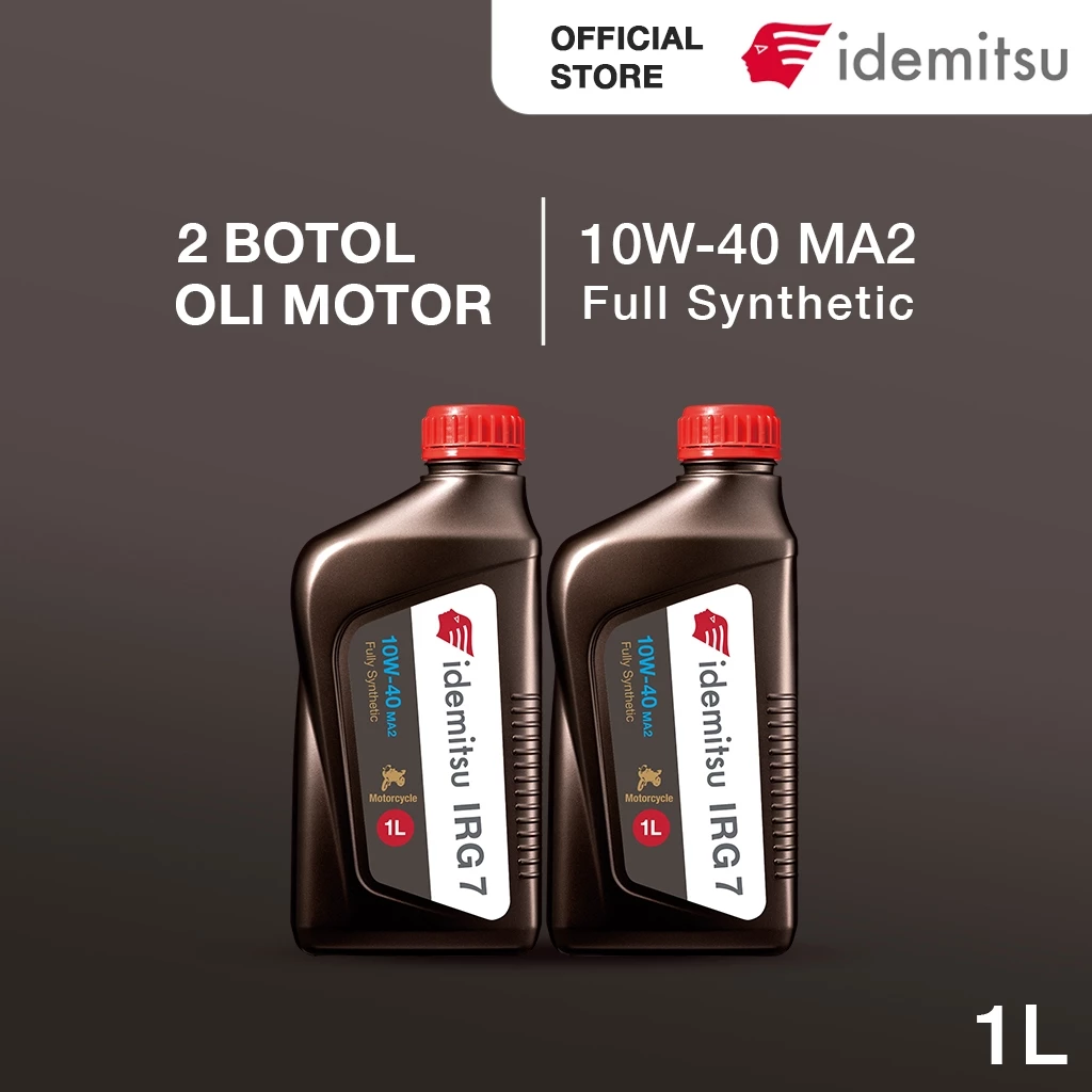 PAKET OLI IDEMITSU IRG7 10W-40 MA2 (1L) 2 BOTOL OLI MESIN MOTOR