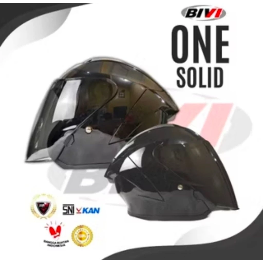Helm Half Face BIVI SIX TEEN Warna Solid Premium Pria Dan Wanita Dewasa SNI - Gambar 3