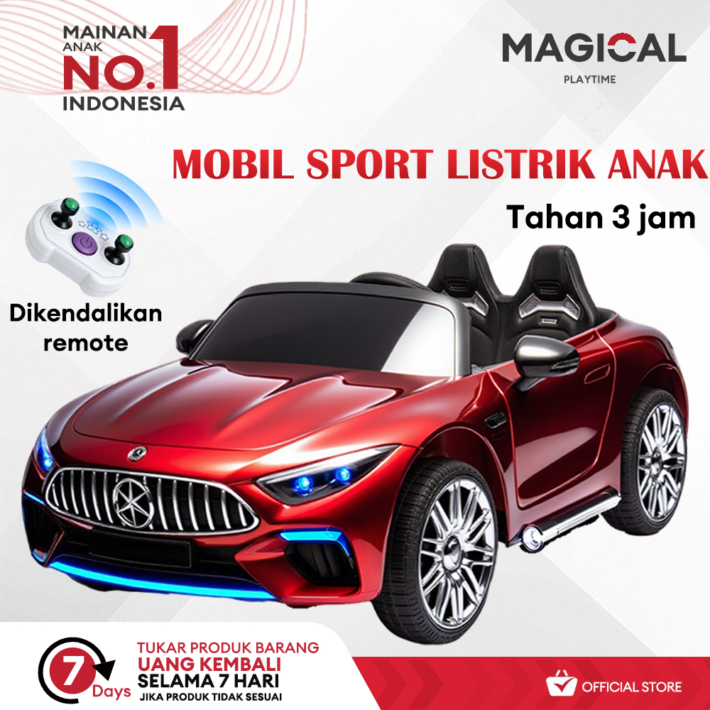 MAGICAL PLAYTIME Mobil Listrik Anak Remote Musik Lampu