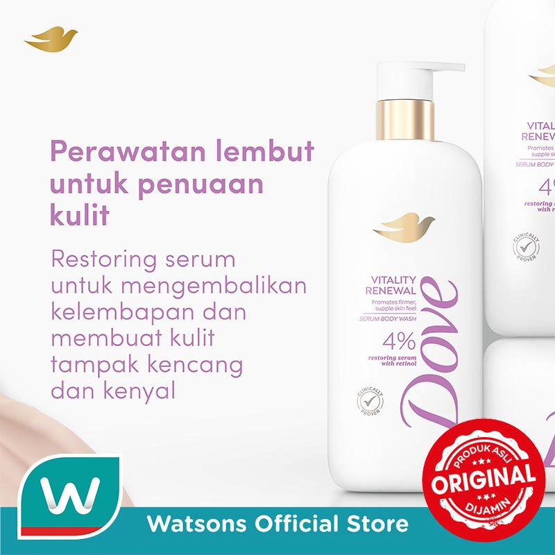 [NEW!] Dove Advanced Serum Vitality Renewal Body Wash - Sabun Mandi Cair untuk Menutrisi dan Mengatasi Tanda Penuaan Kulit 300g - Gambar 4