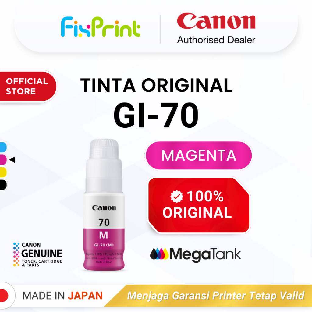 FixPrint 100% ORIGINAL Tinta Canon GI 70 Magenta - Printer G5070 G6070 G7070